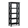 Richland Black 4-Shelf Bookcase | Modern Bookshelf with Sturdy Design