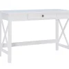 Richland White 1-Drawer Wood X Leg Desk - Stylish & Functional Home Office Furniture