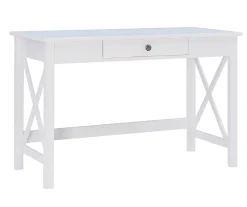 Richland White 1-Drawer Wood X Leg Desk - Stylish & Functional Home Office Furniture