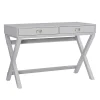 Kari Gray 2-Drawer Campaign Desk - Modern & Functional Office Furniture