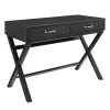Kari Black 2-Drawer Campaign Desk - Modern Office Furniture
