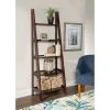 Boston Espresso 5-Shelf Wooden Ladder Bookcase - Stylish & Functional Storage for Home or Office