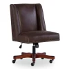 Austin Dark Walnut Upholstered Office Chair - Ergonomic Executive Desk Chair
