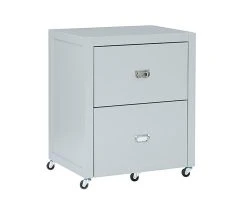 Kari Gray 2-Drawer Rolling Filing Cabinet - Durable Storage Solution for Office & Home