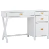 Kari White 4-Drawer Office Desk - Stylish & Functional Workspace Solution