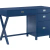 Kari Royal Blue 4-Drawer Office Desk - Modern Workspace Solution