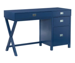 Kari Royal Blue 4-Drawer Office Desk - Modern Workspace Solution
