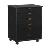 Craft Mate Wide Black 6-Drawer Rolling Storage Cart - Organize Your Space Efficiently
