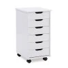 Craft Mate White Wood 6-Drawer Rolling Storage Cart - Portable Organizer for Home, Office, or Studio