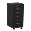Craft Mate Black Wood 6-Drawer Rolling Storage Cart | Portable & Stylish Organizer