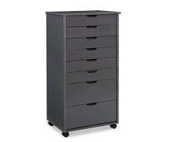 Craft Mate Gray Wood 8-Drawer Rolling Storage Cart - Versatile Organizer for Home & Office
