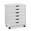 Craft Mate Wide White 6-Drawer Rolling Storage Cart - Organize with Ease