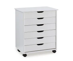 Craft Mate Wide White 6-Drawer Rolling Storage Cart - Organize with Ease