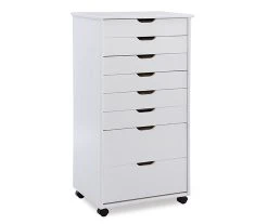 Craft Mate White Wood 8-Drawer Rolling Storage Cart - Organize with Style