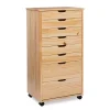 Craft Mate Natural Wood 8-Drawer Rolling Storage Cart | Stylish & Functional Storage Solution