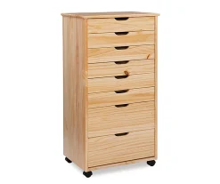 Craft Mate Natural Wood 8-Drawer Rolling Storage Cart | Stylish & Functional Storage Solution