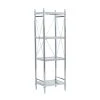 Hawkins Chrome & Glass 4-Tier Shelf - Modern Bookshelf for Home & Office