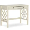 Brynn Antique White Geometric Writing Desk - Modern Home Office Furniture