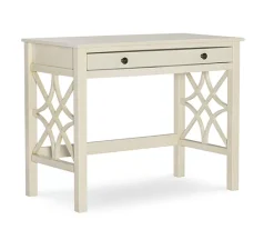 Brynn Antique White Geometric Writing Desk - Modern Home Office Furniture