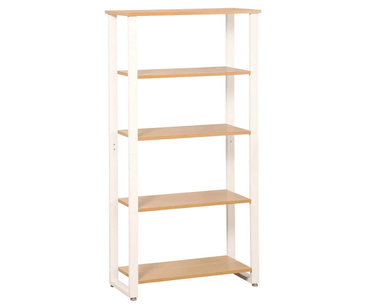 Dorm Essentials Oak & White 4-Shelf Bookcase - Stylish & Functional Storage Solution
