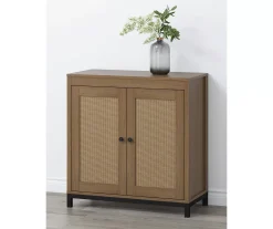 Real Living Seven Hills Cane Door Storage Cabinet - Stylish & Durable Home Organizer