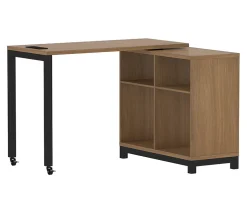 Seven Hills Acorn Metal & Melamine 4-Cube Pivot Desk with USB Charging - Modern Workspace Solution