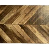 Brown Chevron Wood Print PVC Desk Mat - 34" X 47" - Stylish & Durable Office Accessory