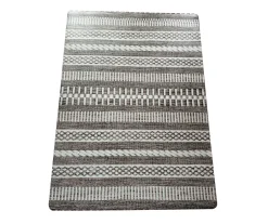Gray & White Geo Stripe PVC Desk Mat, 34" X 47", Durable & Waterproof Desk Protector