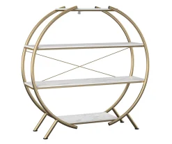 Amelia Faux Marble 4-Shelf Bookcase - Stylish & Durable Bookshelf for Home & Office