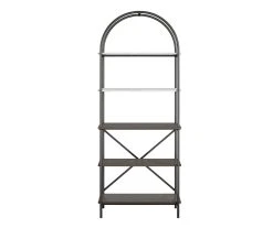 Vivinne Gray 5-Shelf Bookcase - Stylish and Sturdy Storage Solution for Books and Décor