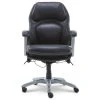 Delvin Black Bonded Leather Office Chair - Ergonomic Executive Chair for Home & Office