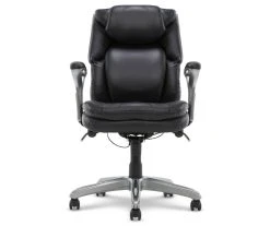 Anniston Black Bonded Leather Office Chair - Ergonomic Design for Comfort & Style