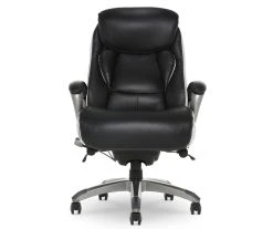 Lautner Black Executive Bonded Leather Office Chair - Ergonomic Design for Comfort & Style