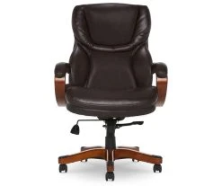 Conway Dark Brown Big & Tall Bonded Leather Office Chair - Ergonomic & Comfortable