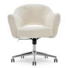 Valetta Cream Faux Fur Office Chair - Luxurious Comfort for Your Workspace