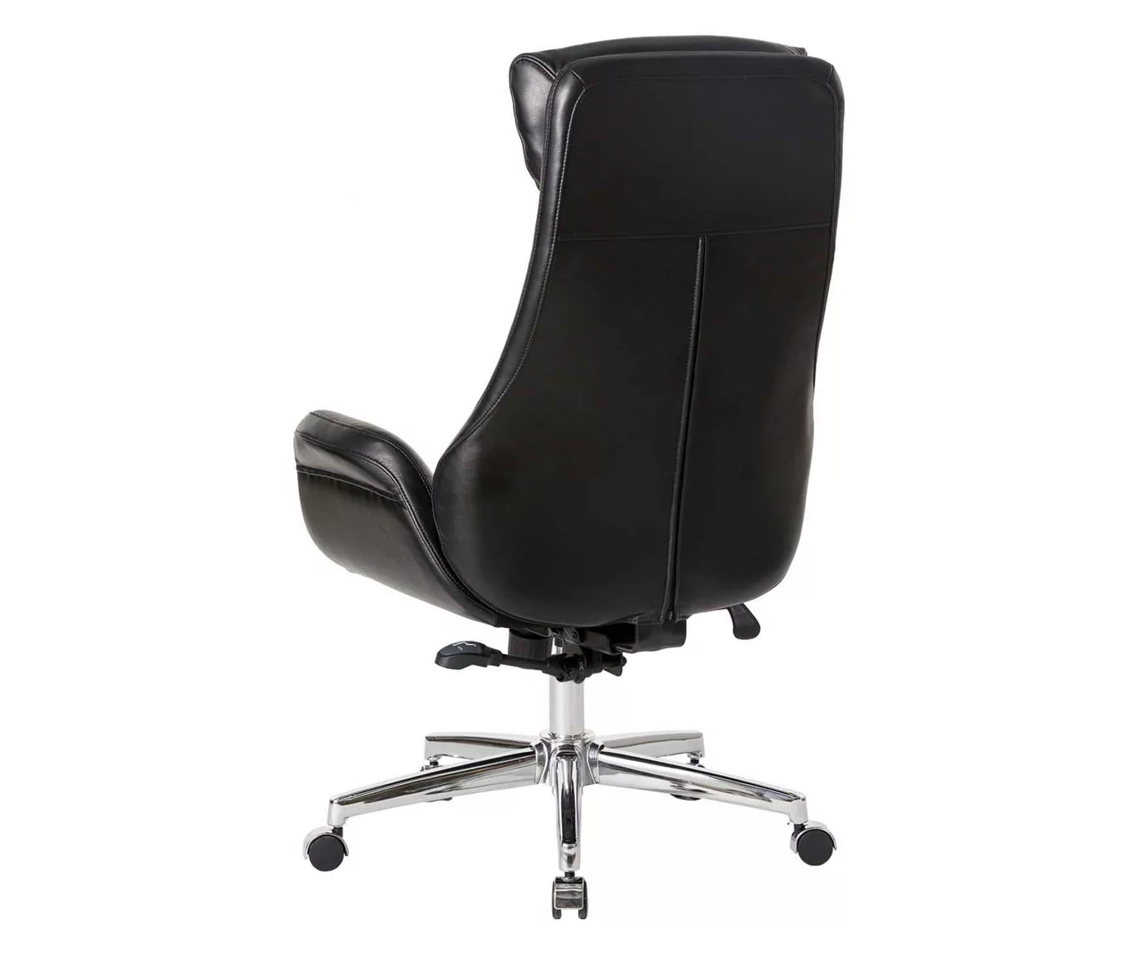 Black Mid-Century Modern Faux Leather Executive Office Chair - Ergonomic Comfort for Professionals - Image 4