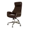 Dark Brown Mid-Century Modern Faux Leather Executive Office Chair - Ergonomic Design, Comfort & Style