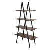 Walnut Modern A-Frame 4-Shelf Bookcase - Stylish & Functional Storage Solution