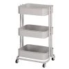 Opal Gray 3-Tier Rolling Cart - Versatile Storage Solution for Home & Office