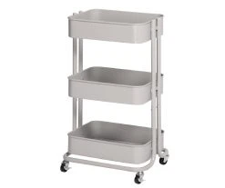 Opal Gray 3-Tier Rolling Cart - Versatile Storage Solution for Home & Office