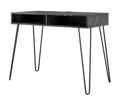 Novogratz Athena Faux Marble 2-Cubby Computer Desk - Stylish & Functional Office Furniture