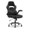 White & Black Faux Leather Gaming Chair - Ergonomic Office Chair for Comfort & Style