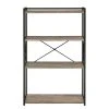 Corday Gray Wood 4-Shelf Open Bookcase - Modern Bookshelf for Home & Office